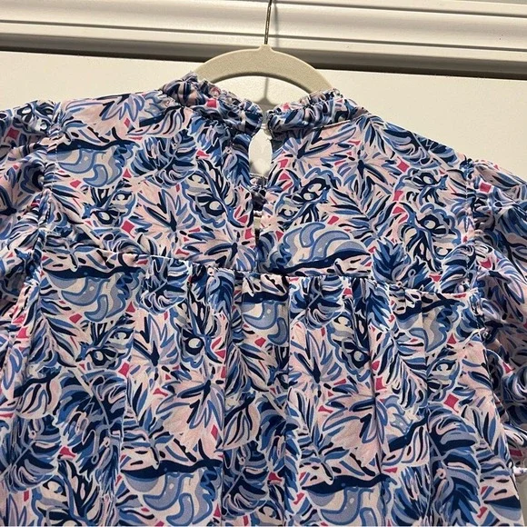 Simply Southern Tropical Leaf pink and blue Women's Dress Size: M - Picture 4 of 5